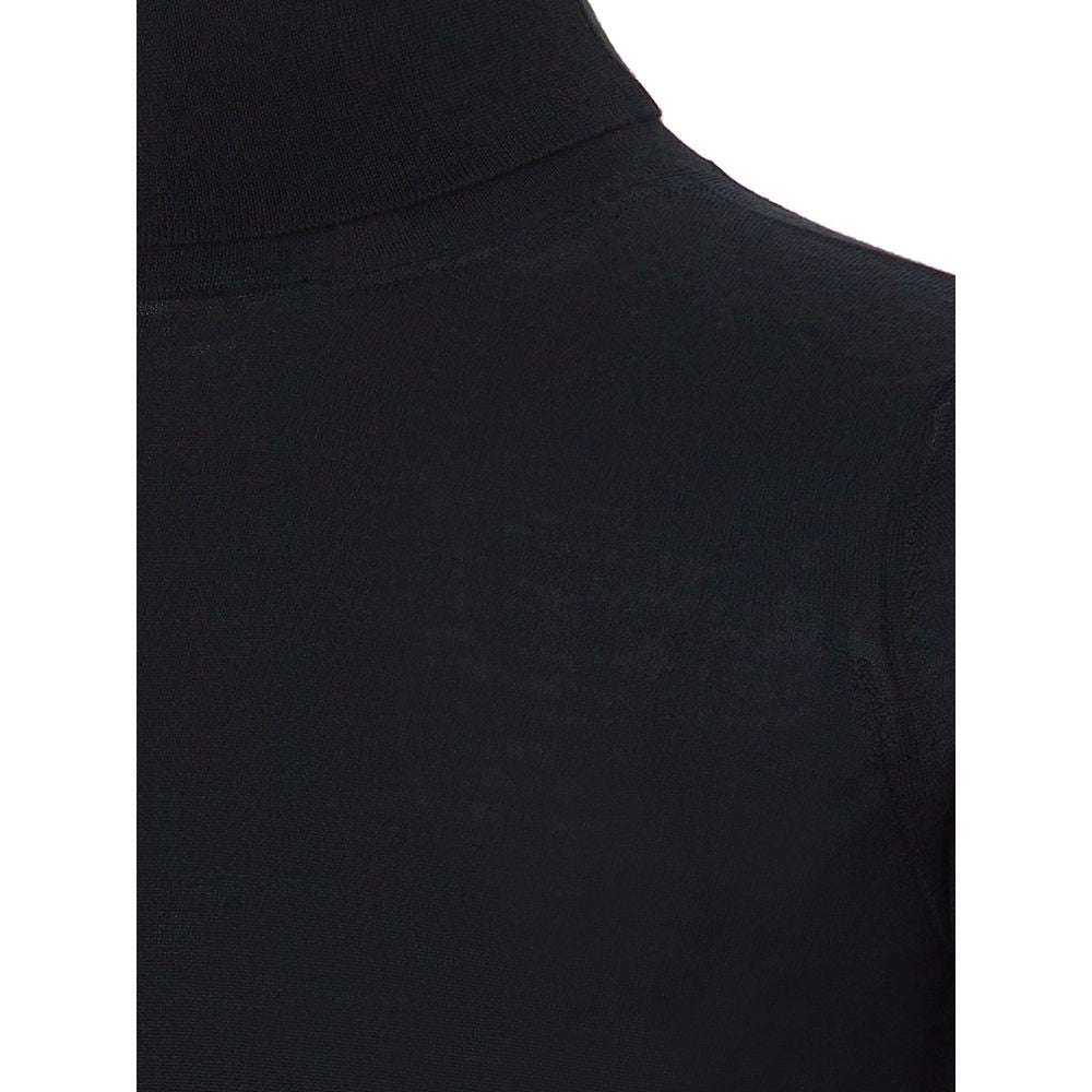 Italian Cashmere Luxury Black Sweater - ventzia