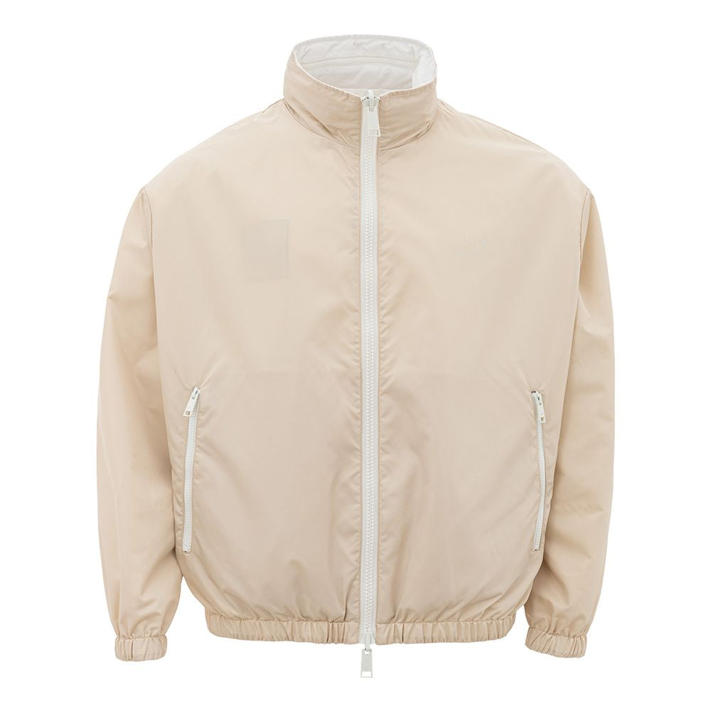 Beige Polyamide Jacket for the Modern Man - ventzia