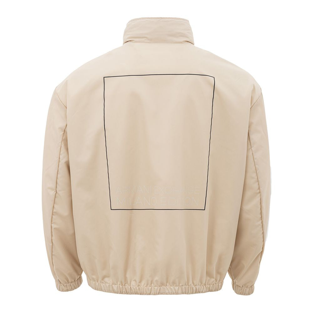 Beige Polyamide Jacket for the Modern Man - ventzia
