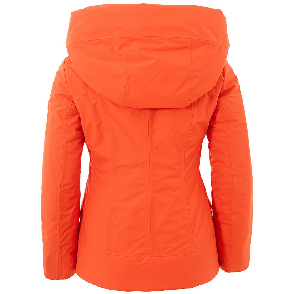 Elegant Orange Polyester Jacket for Women - ventzia