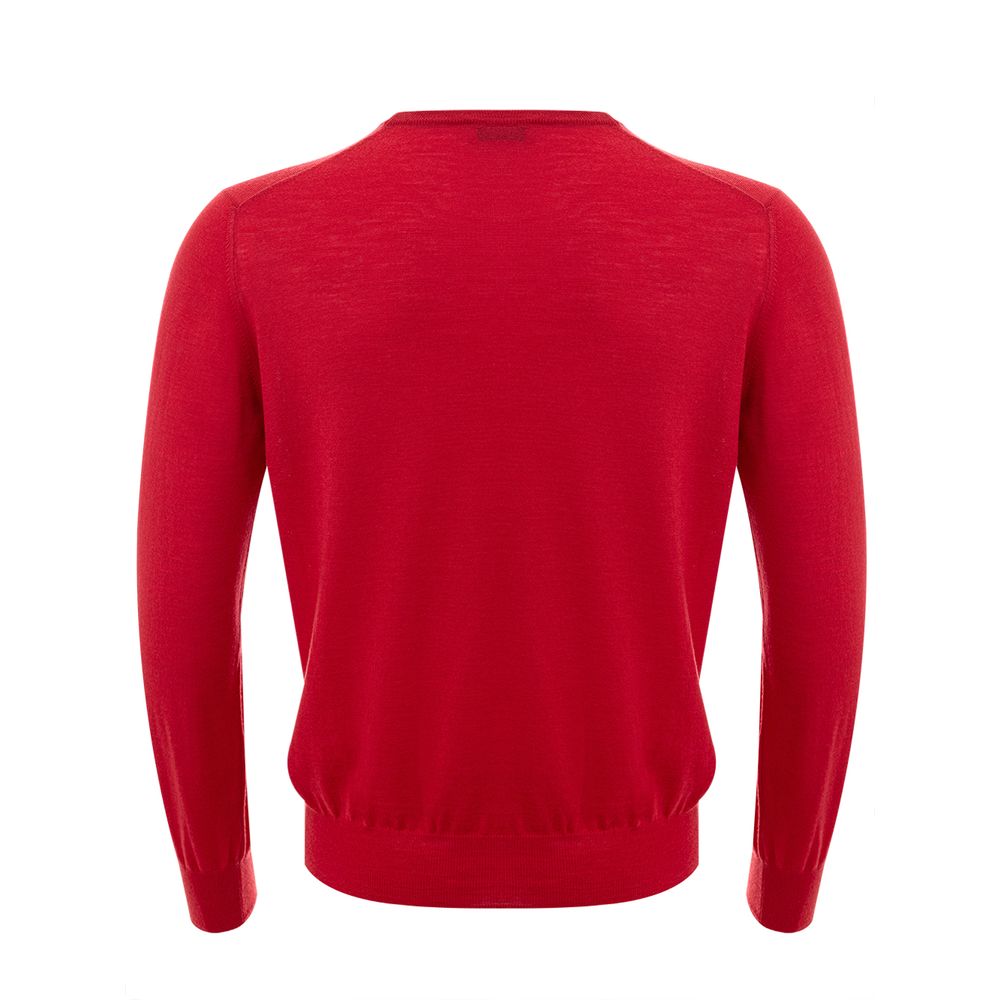 Elegant Red Wool Sweater for Men - ventzia