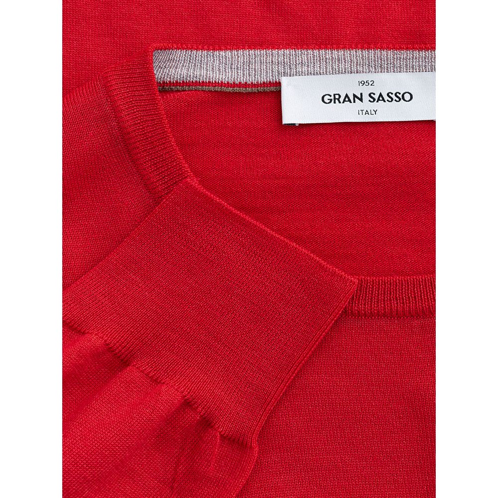 Elegant Red Wool Sweater for Men - ventzia