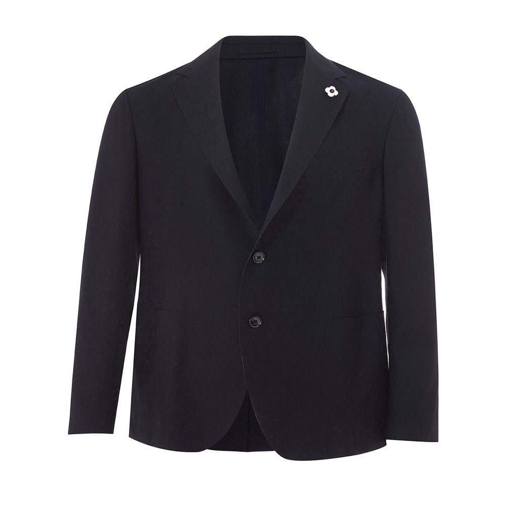 Elegant Blue Cotton Lardini Jacket - ventzia