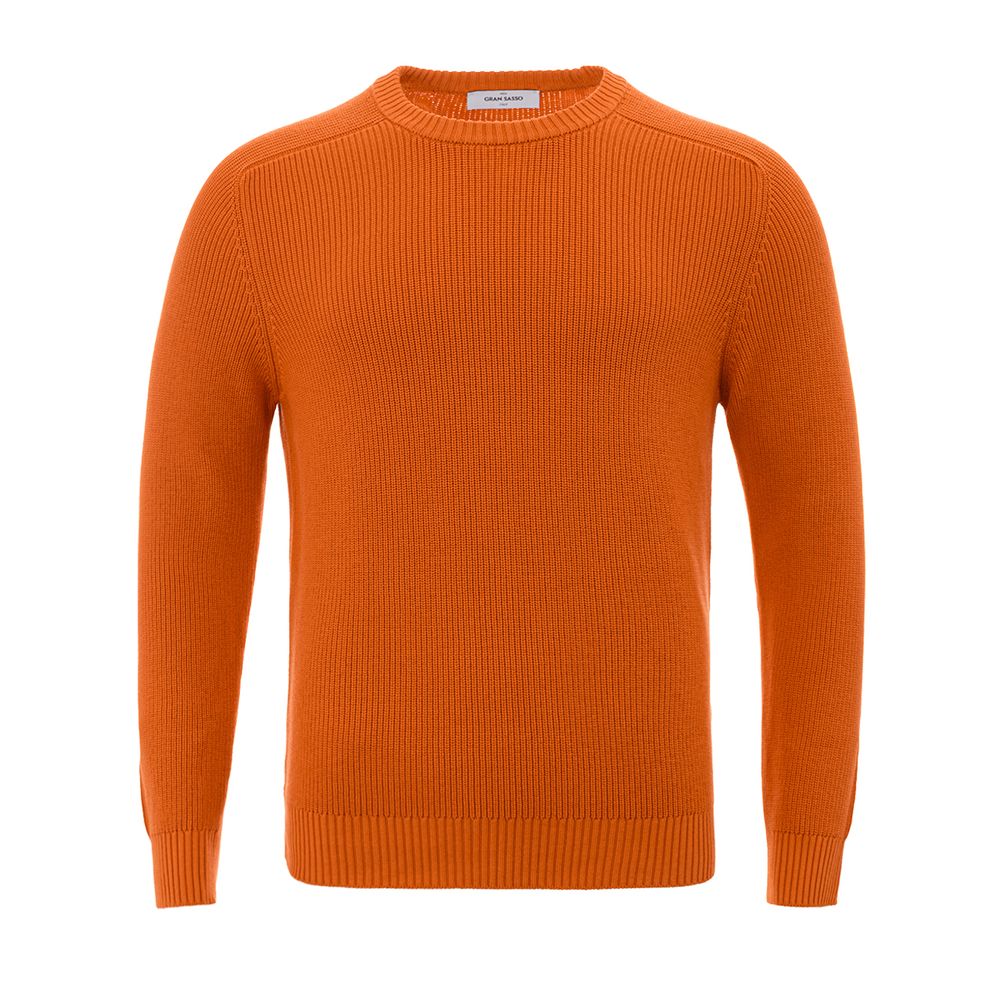 Italian Cotton Chic Orange Sweater - ventzia