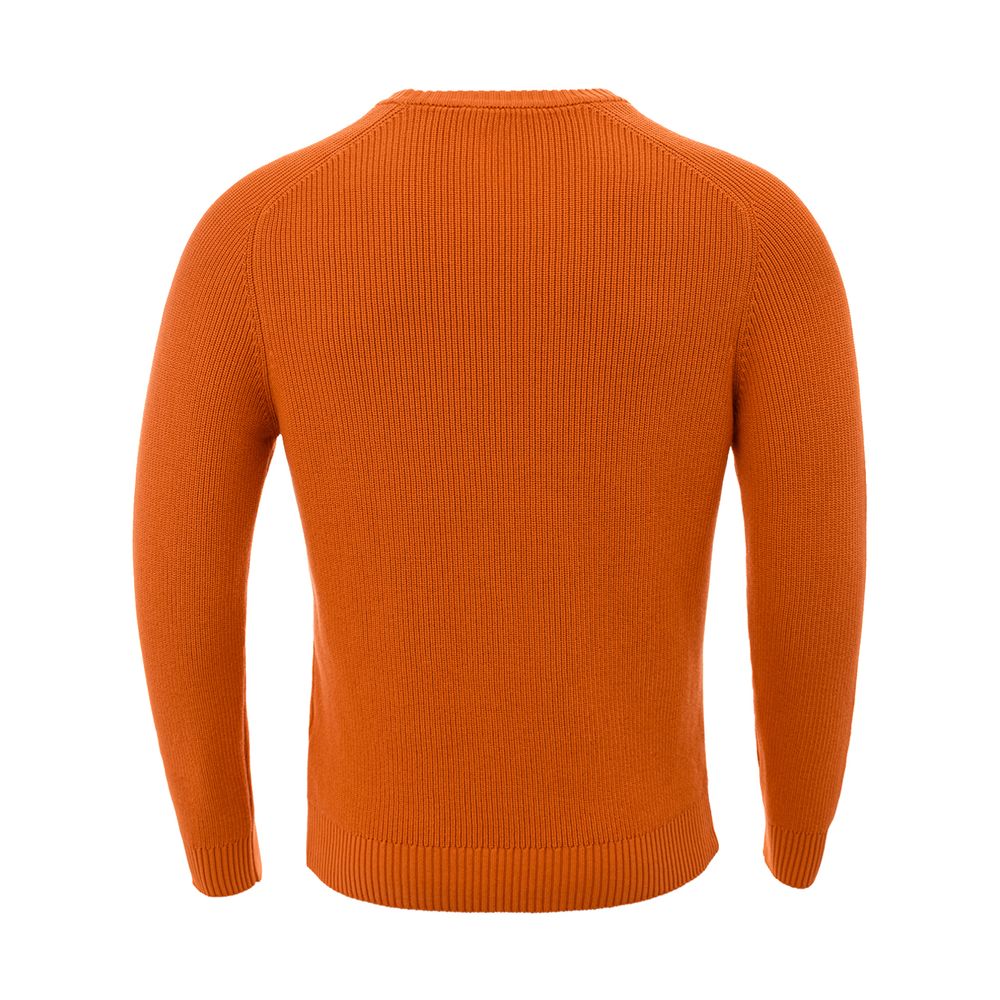 Italian Cotton Chic Orange Sweater - ventzia