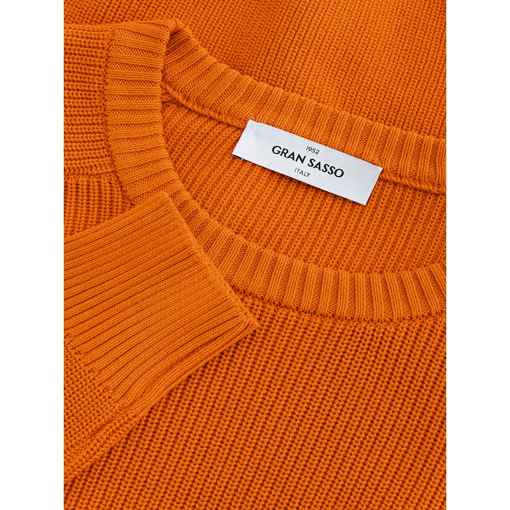 Italian Cotton Chic Orange Sweater - ventzia