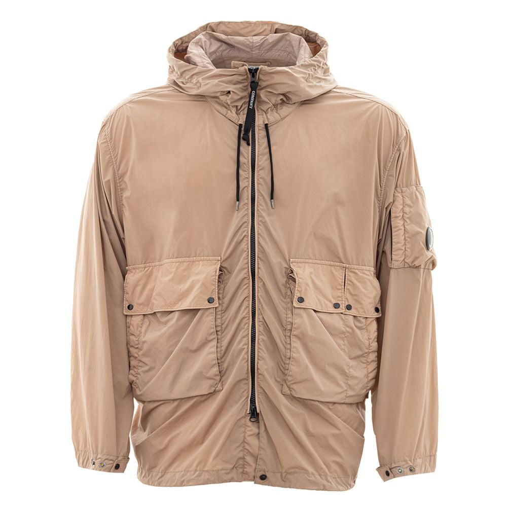 Elevated Urban Style Beige Polyamide Jacket - ventzia