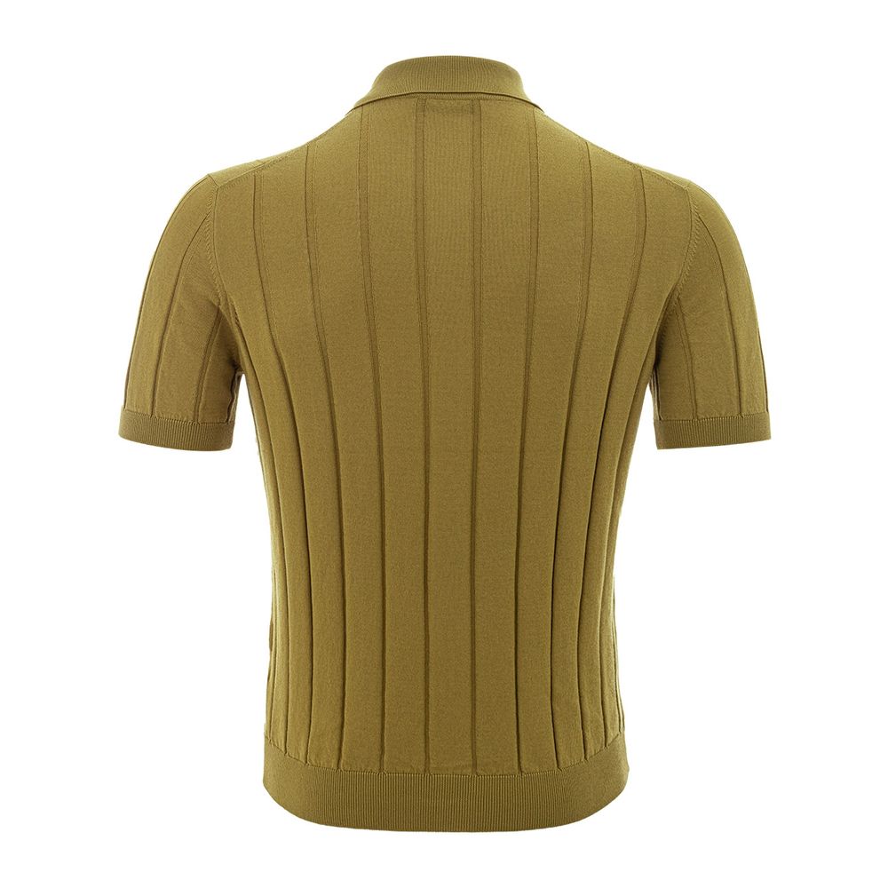Elegant Green Cotton T-Shirt for Men - ventzia