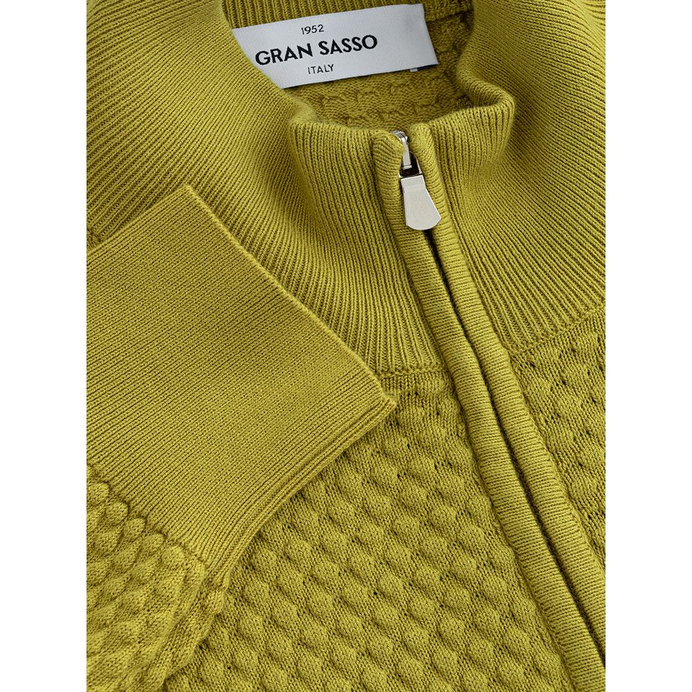 Elegant Yellow Cotton Cardigan for Men - ventzia