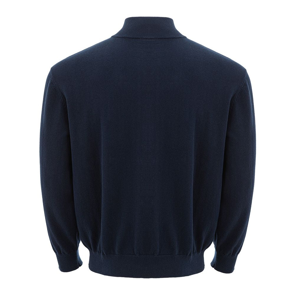Blue Cotton Sweater - ventzia