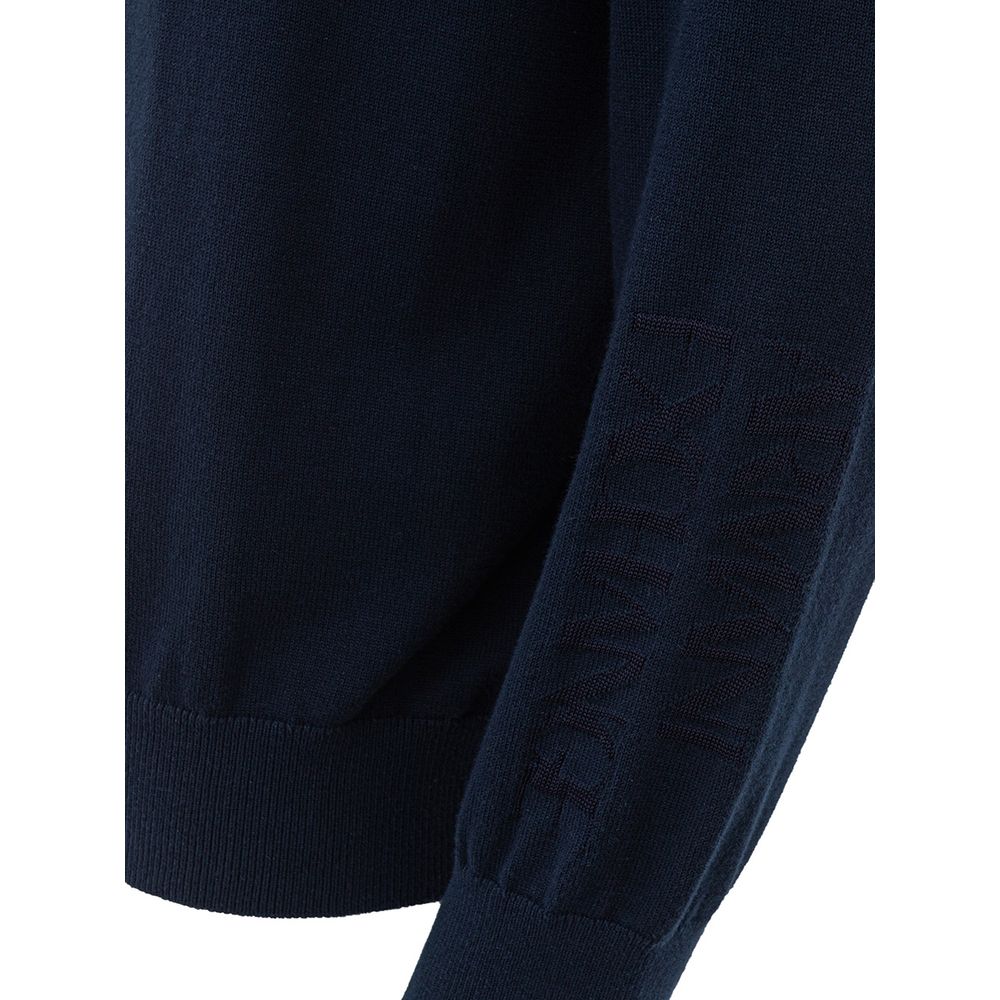 Blue Cotton Sweater - ventzia