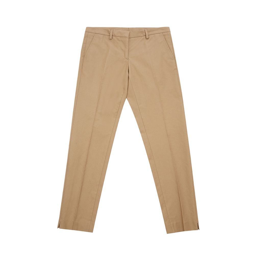 Elegant Brown Cotton Trousers for Women - ventzia