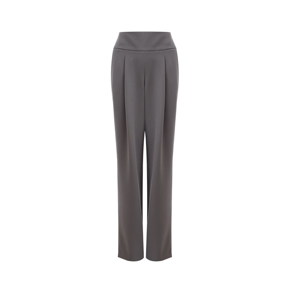 Chic Gray Wool Trousers for Sophisticated Style - ventzia