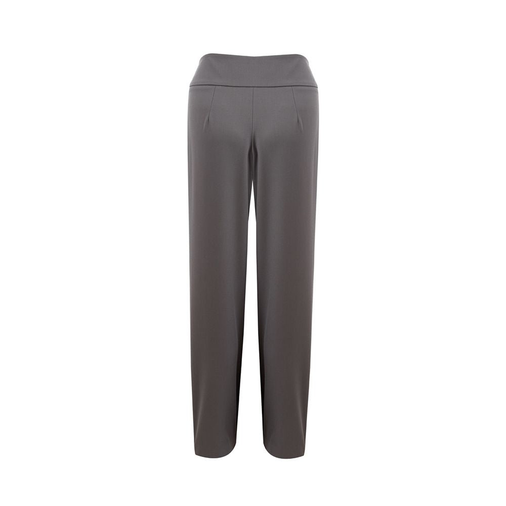 Chic Gray Wool Trousers for Sophisticated Style - ventzia
