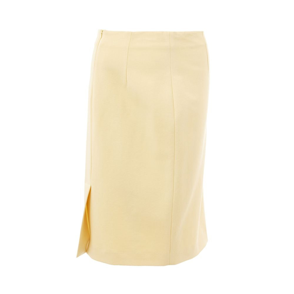 Elegant Yellow Viscose Skirt for Women - ventzia