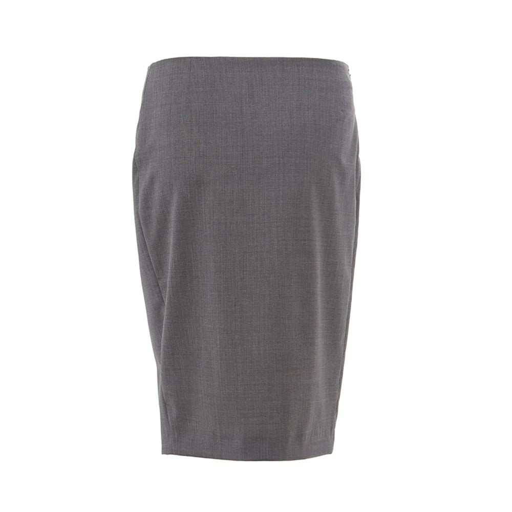 Chic Gray Wool Pencil Skirt - ventzia