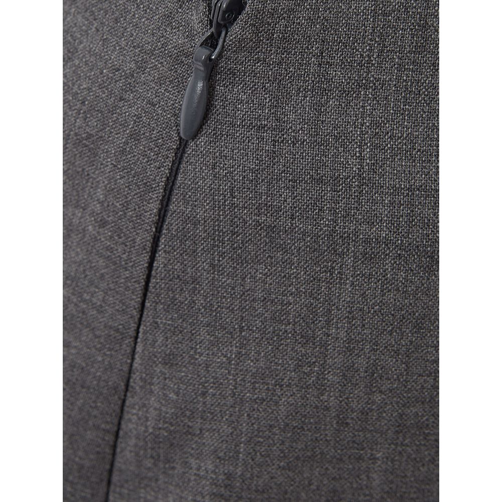 Chic Gray Wool Pencil Skirt - ventzia