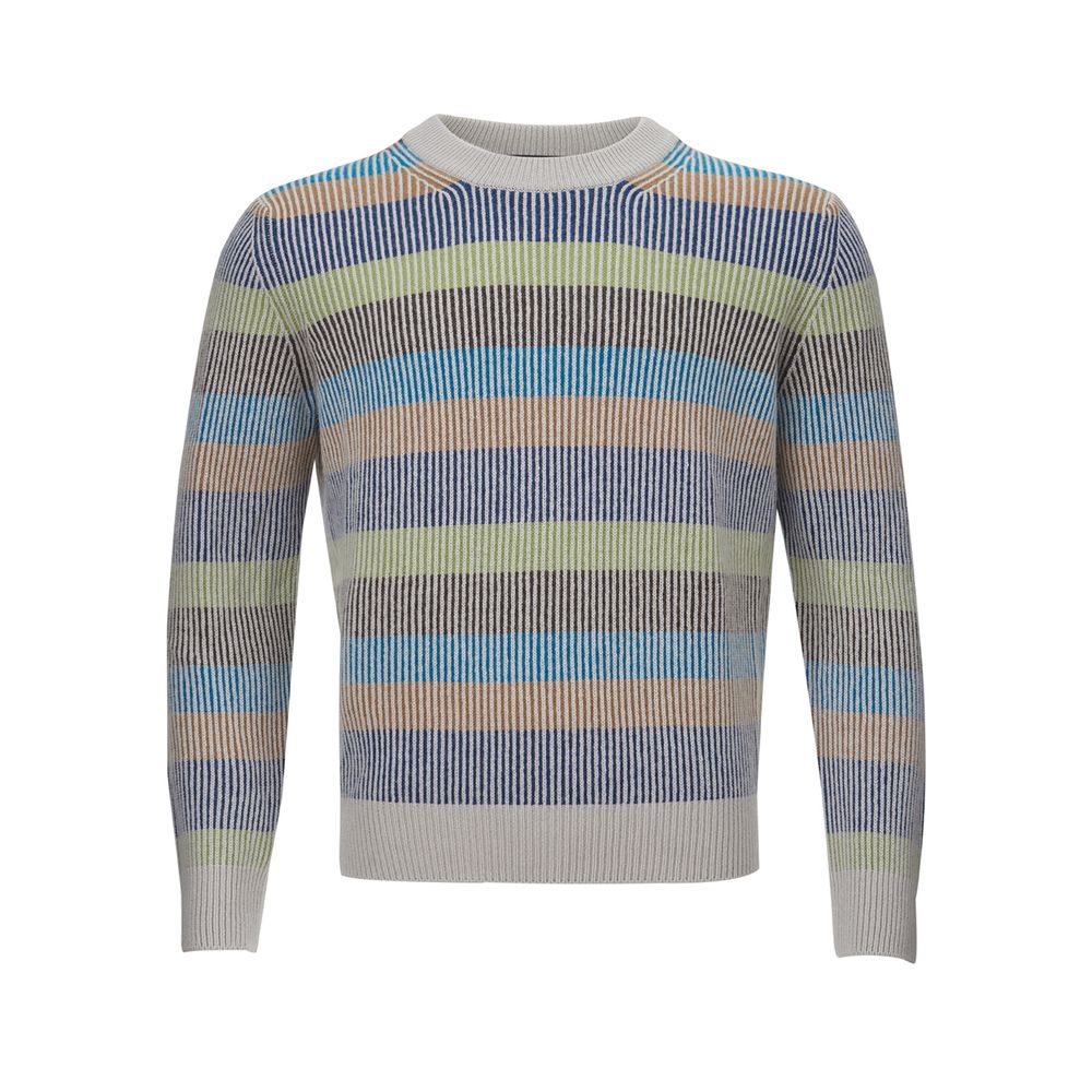 Elegant Multicolor Cashmere Sweater for Men - ventzia