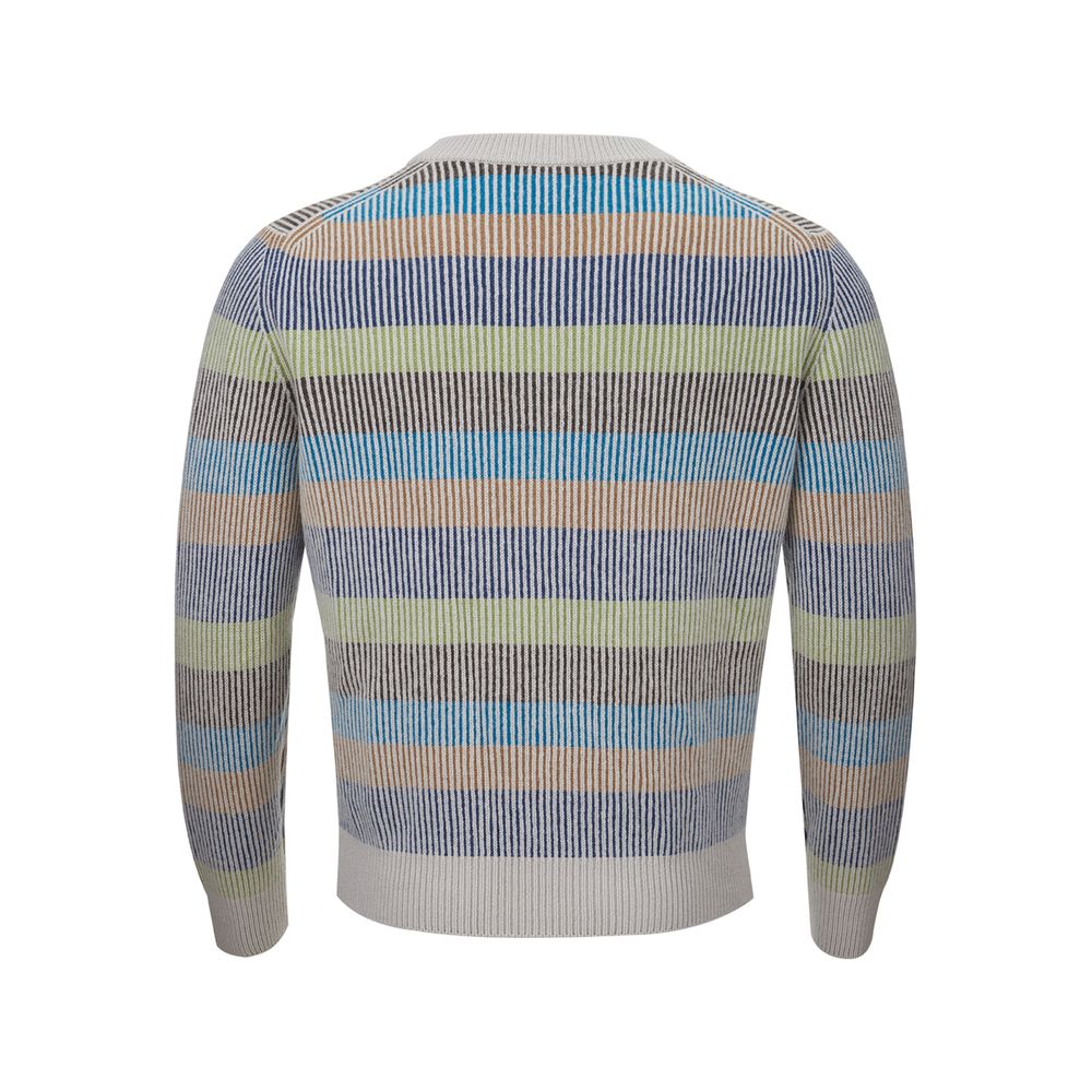Elegant Multicolor Cashmere Sweater for Men - ventzia