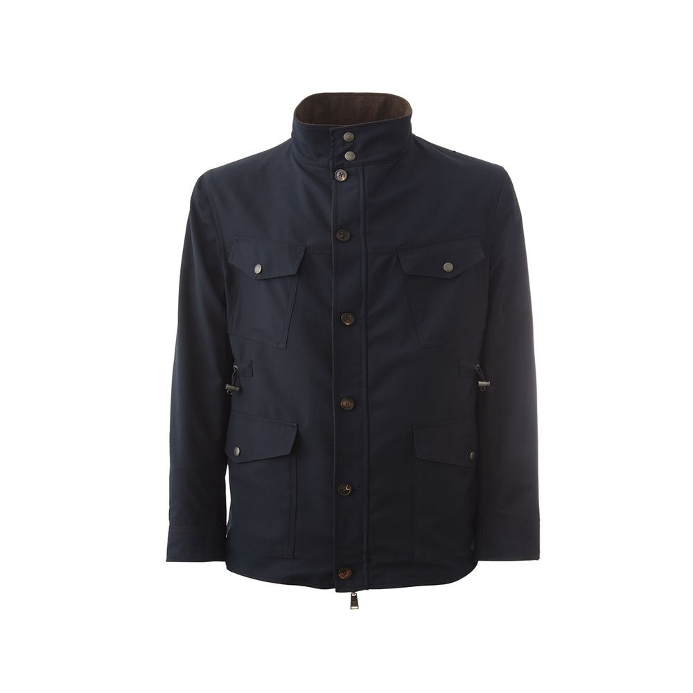 Elegant Wool Blue Jacket for Men - ventzia