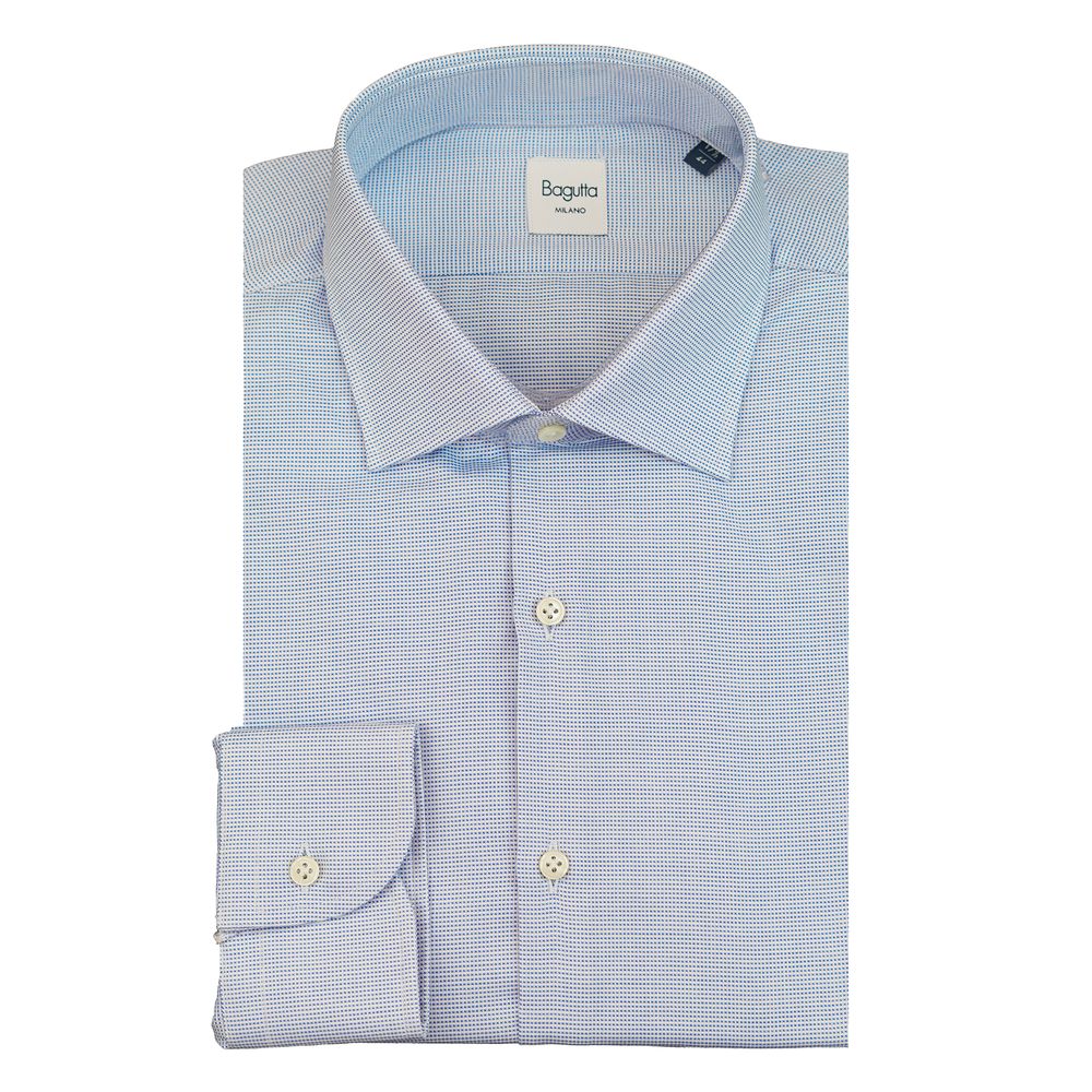 Blue Cotton Men's Shirt - ventzia
