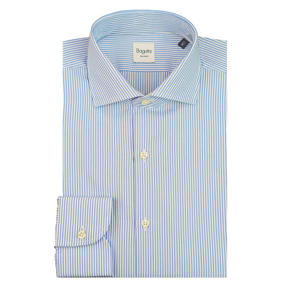 Light Blue Cotton Men Shirt - ventzia
