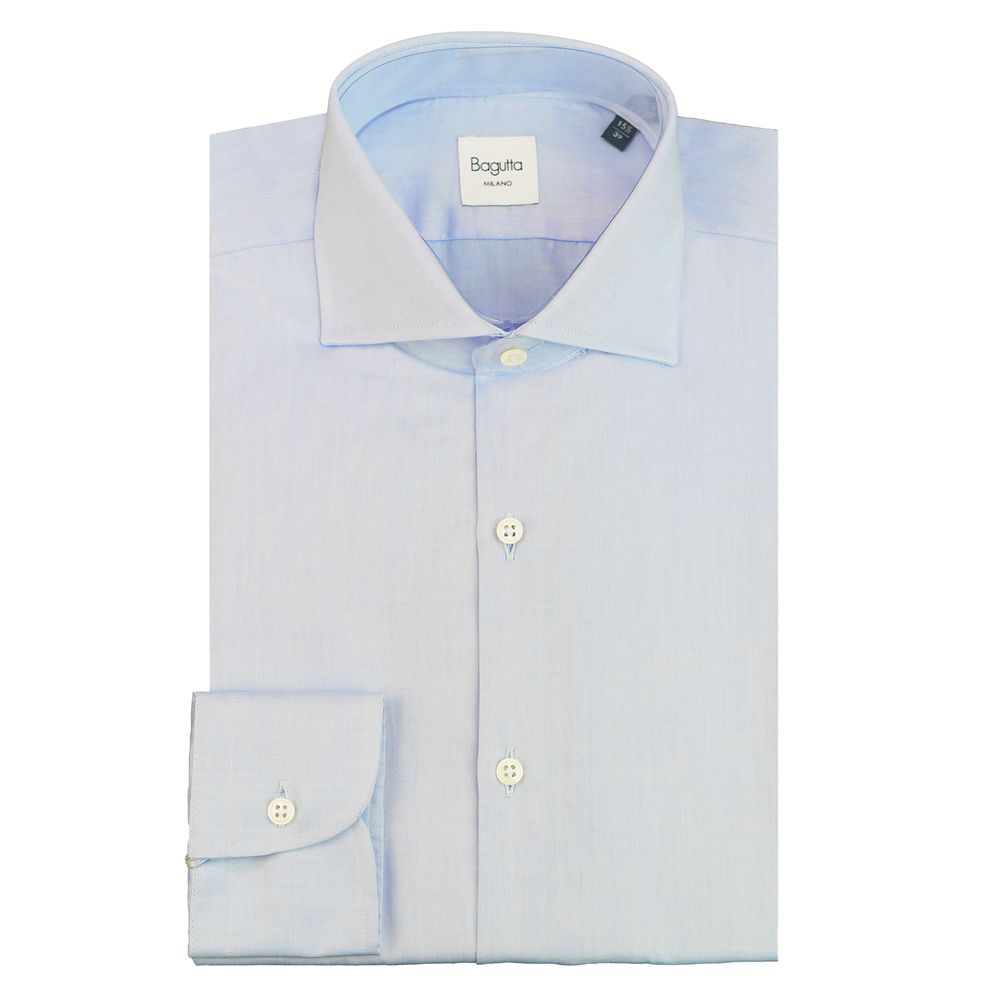 Light Blue Cotton Men Shirt - ventzia