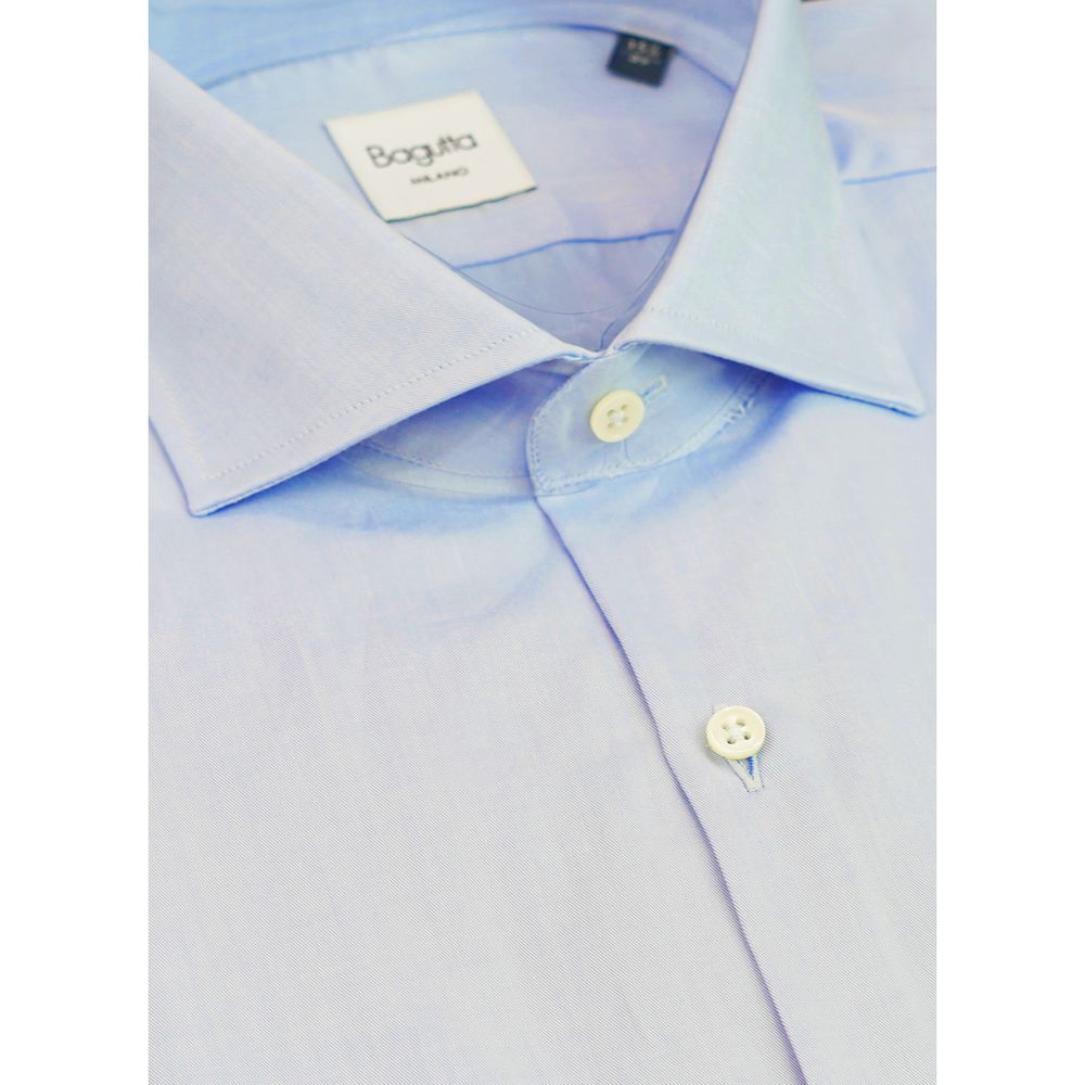 Light Blue Cotton Men Shirt - ventzia