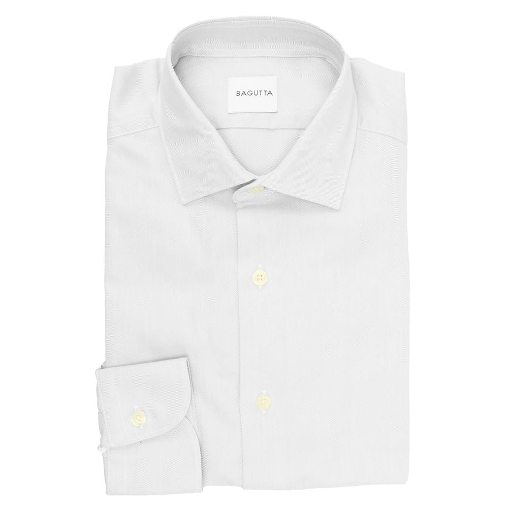 White Cotton Men Shirt - ventzia