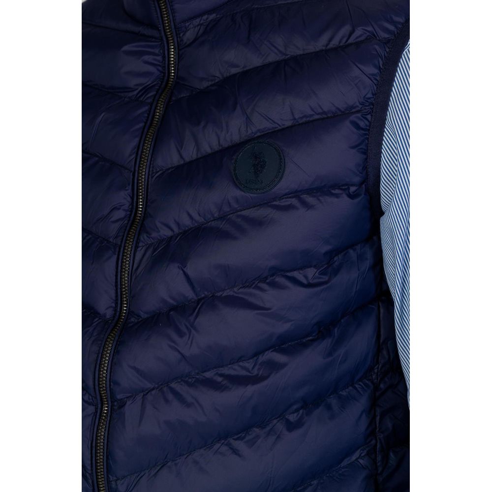 Blue Polyamide Sleveless Jacket - ventzia