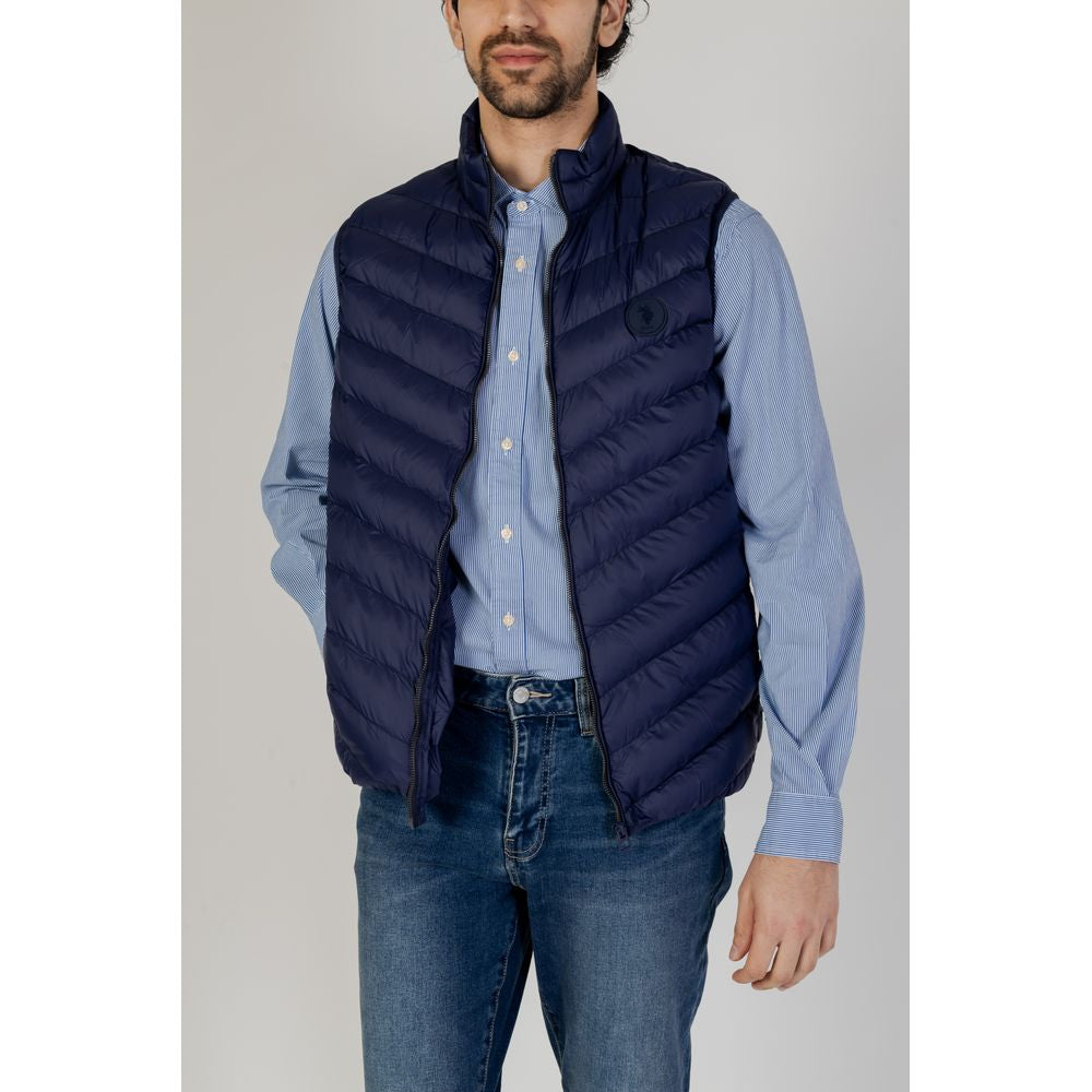 Blue Polyamide Sleveless Jacket - ventzia