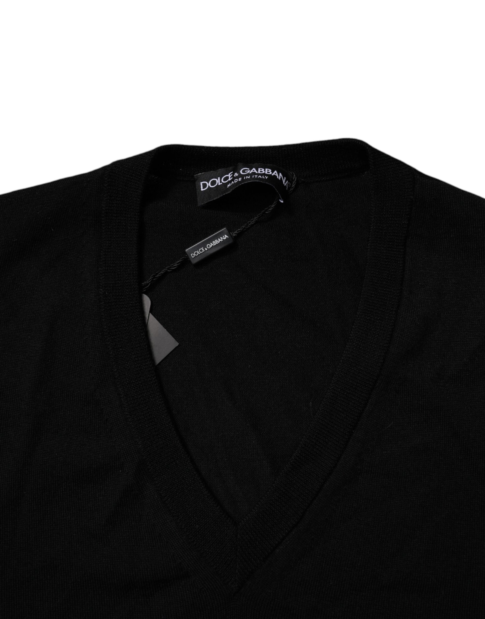 Black Camouflage V-neck Pullover Sweater - ventzia