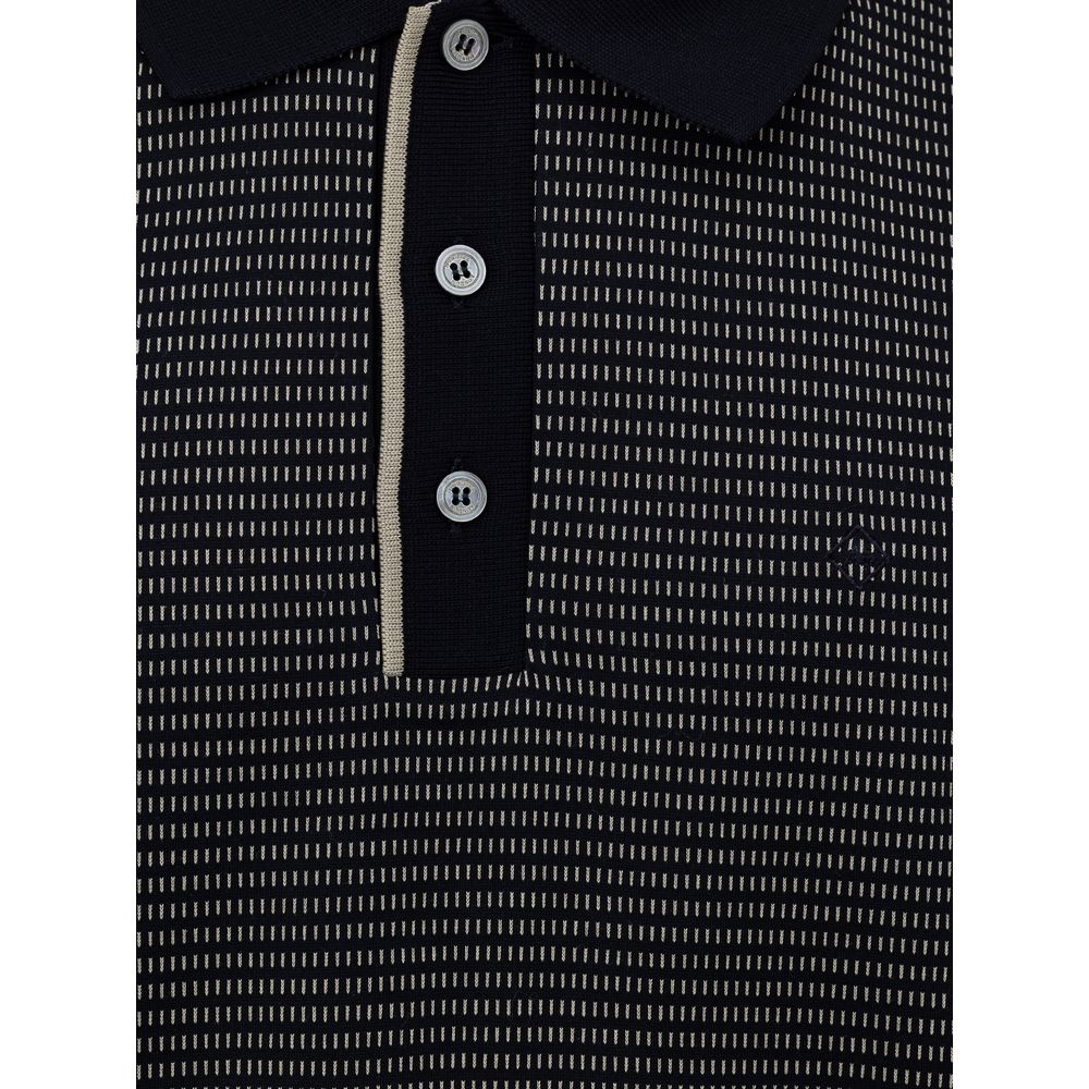 Blue Cotton Polo Shirt - ventzia