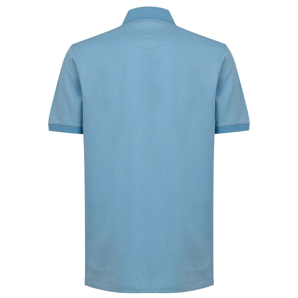 Blue Cotton Polo Shirt - ventzia