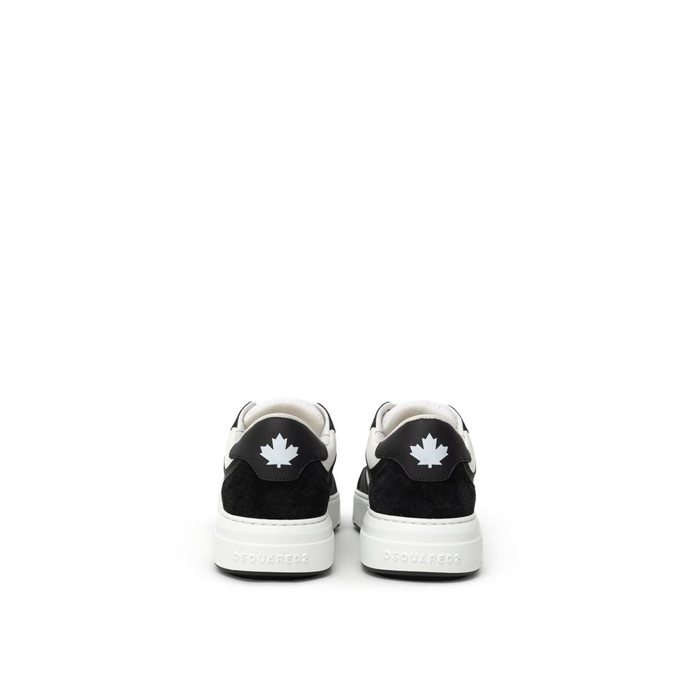 Black And White Leather Sneaker - ventzia