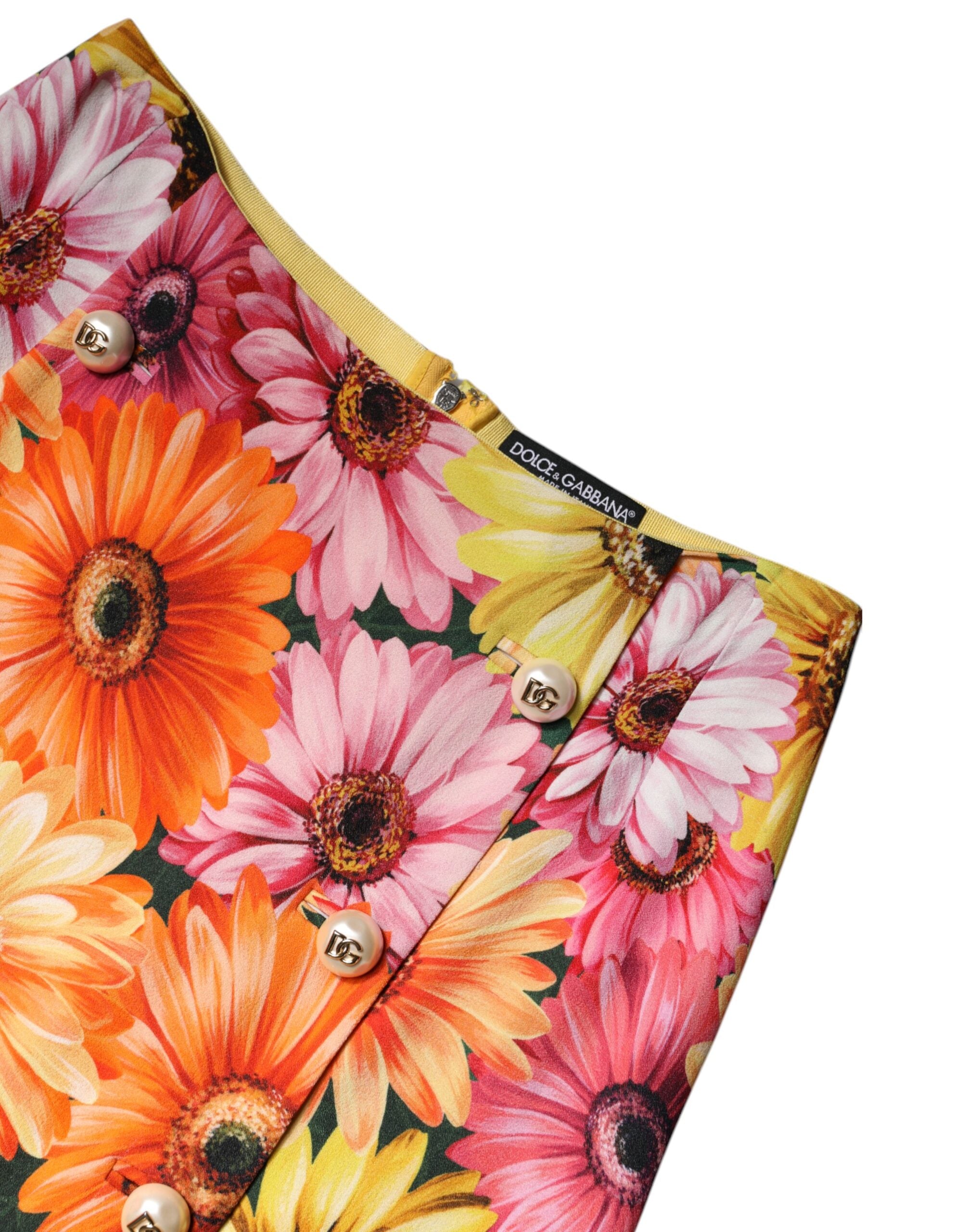 Multicolor Floral High Waist Mini Skirt - ventzia