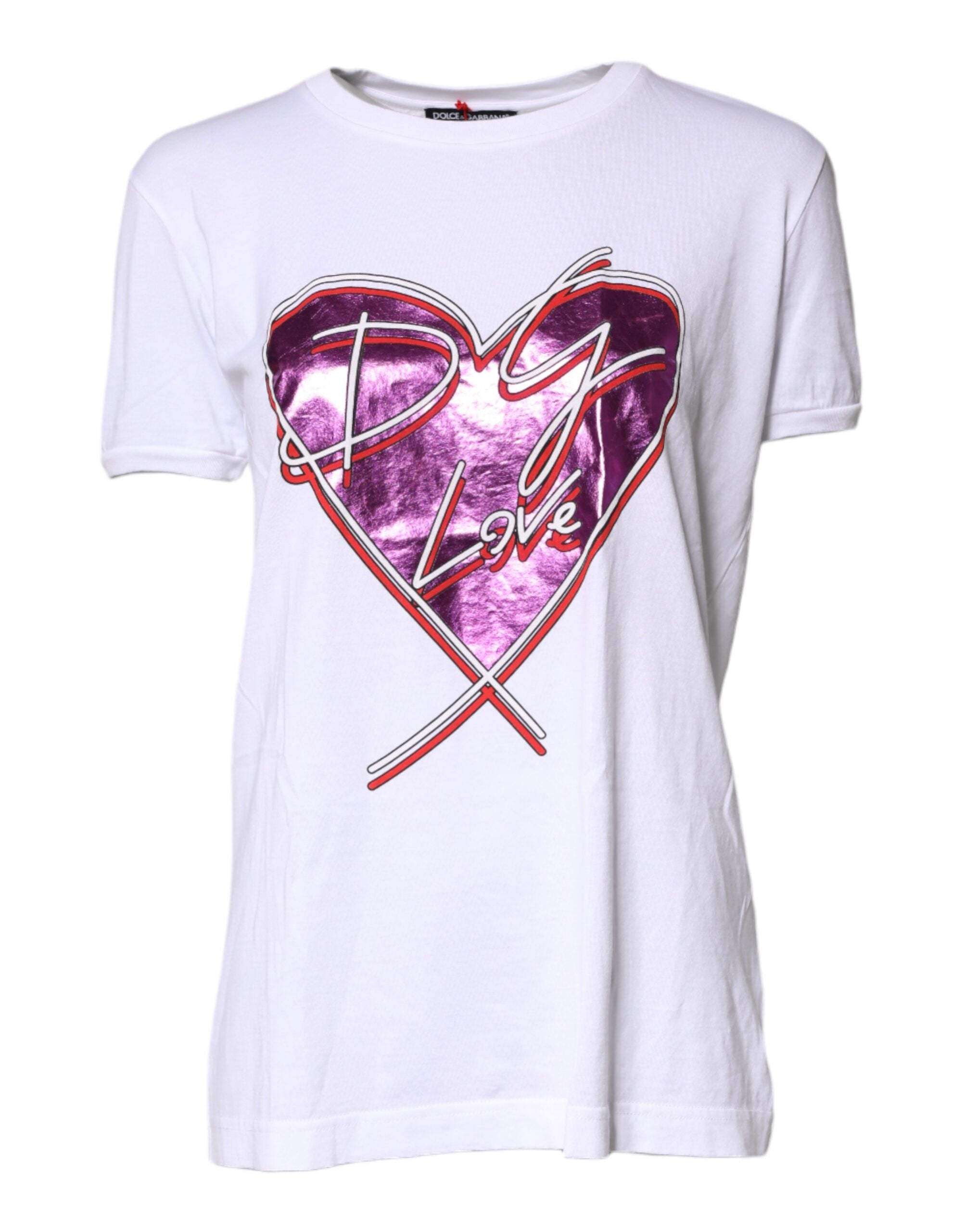 White Printed Cotton Round Neck Top T-shirt - ventzia