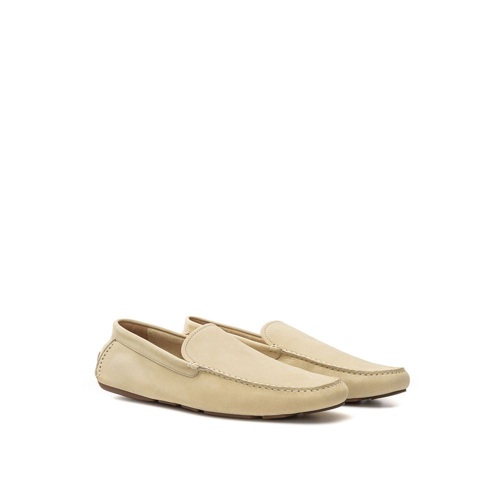 Beige Leather Moccassin - ventzia
