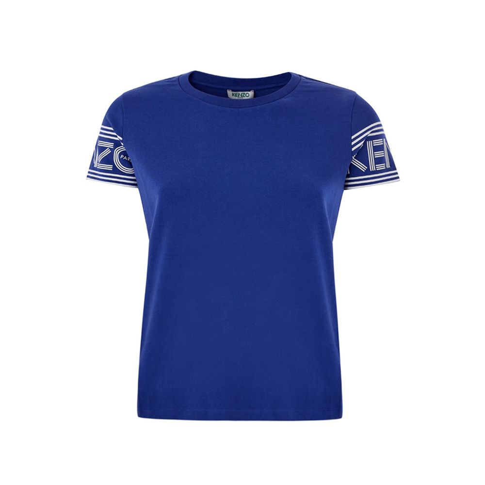 Chic Blue Cotton Tee for Stylish Comfort - ventzia