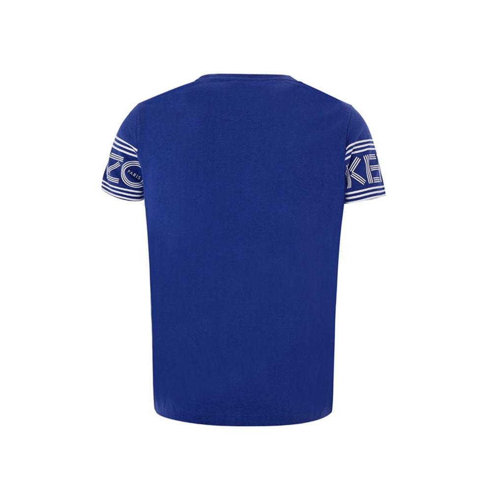 Chic Blue Cotton Tee for Stylish Comfort - ventzia