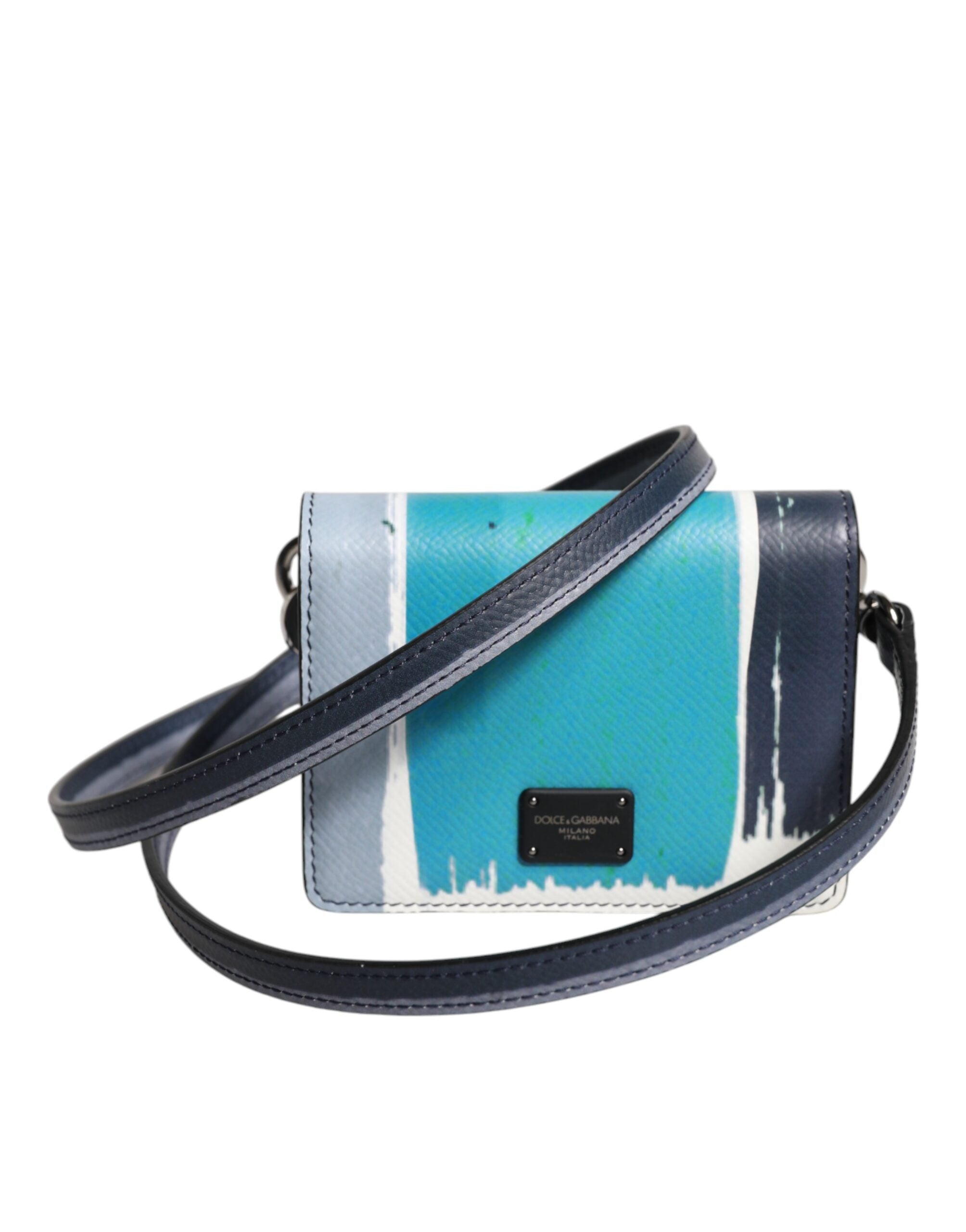 Multicolor Leather DG Logo Bifold Card Holder Wallet - ventzia