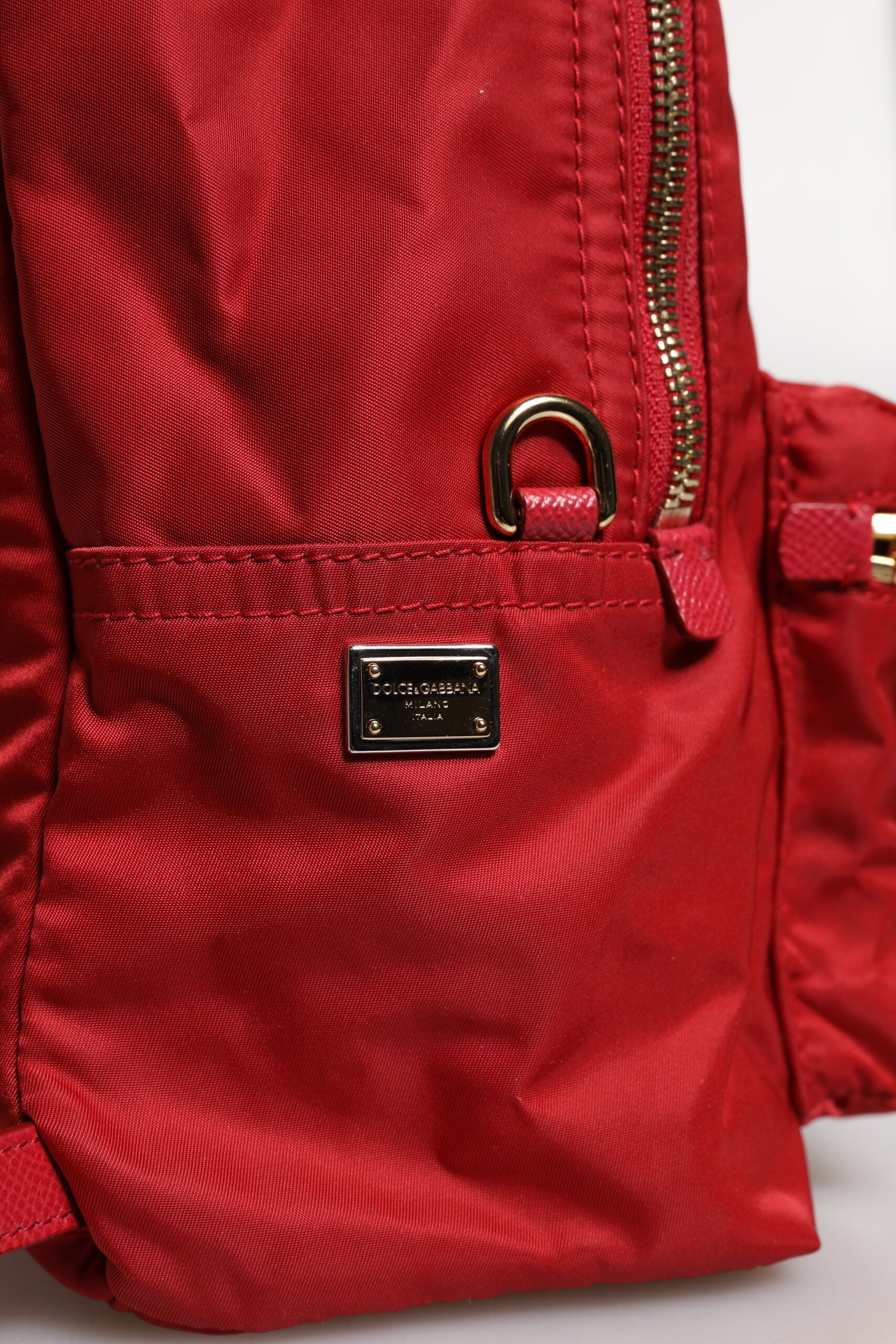 Red #DGFAMILY VULCANO Embellishment Backpack Bag - ventzia