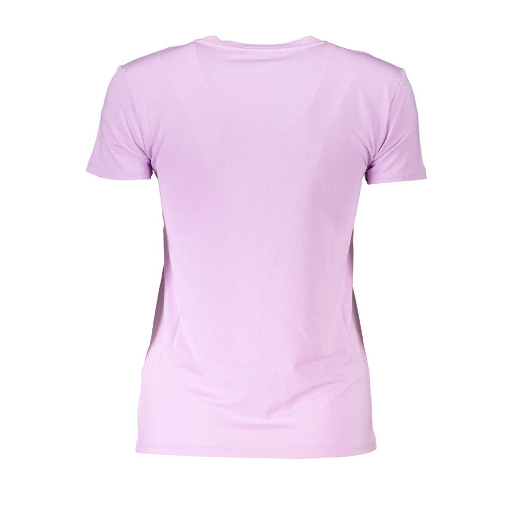 Purple Rhinestone Crew Neck Tee - ventzia