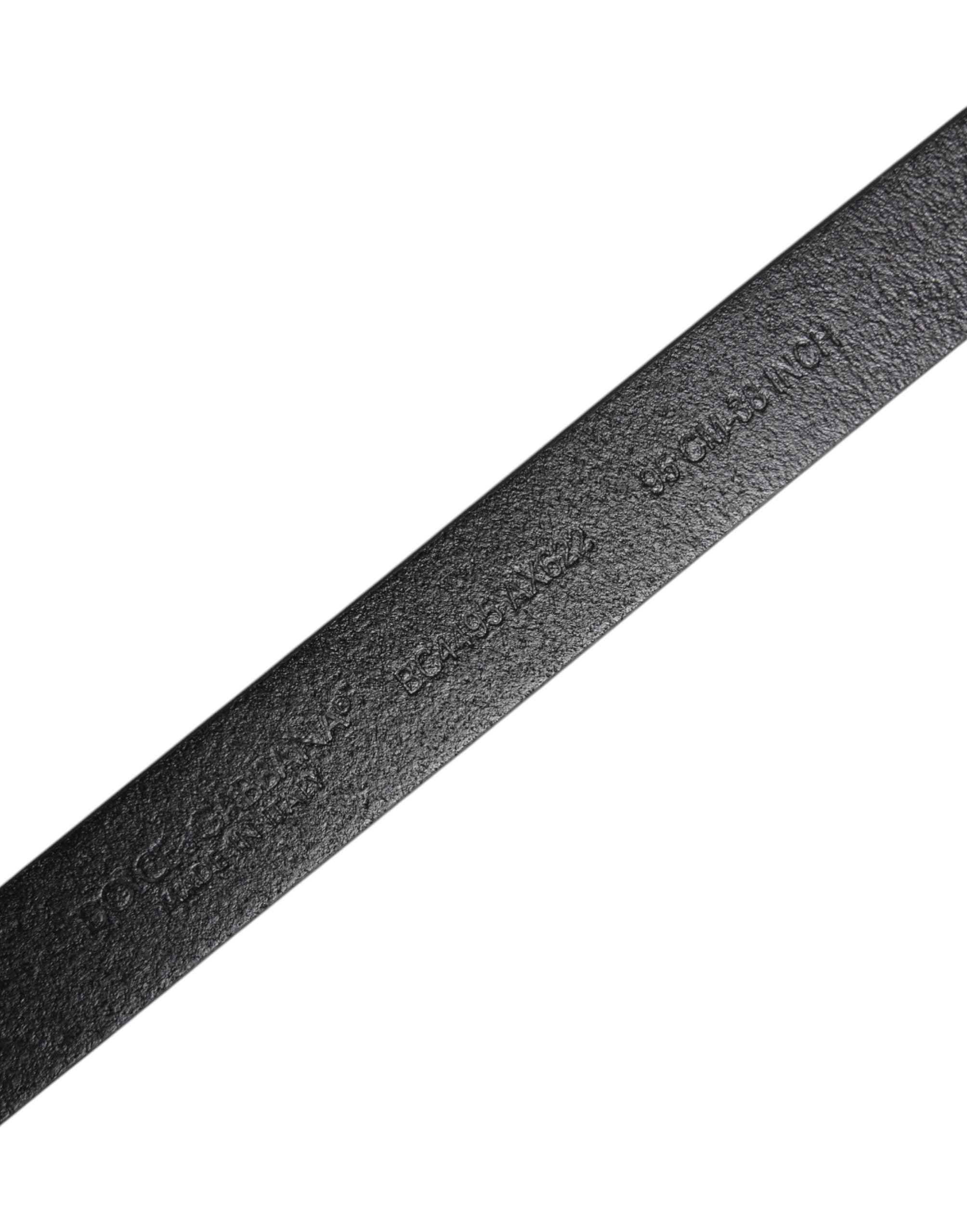 Black Calf Leather Gold Metal Buckle Belt - ventzia