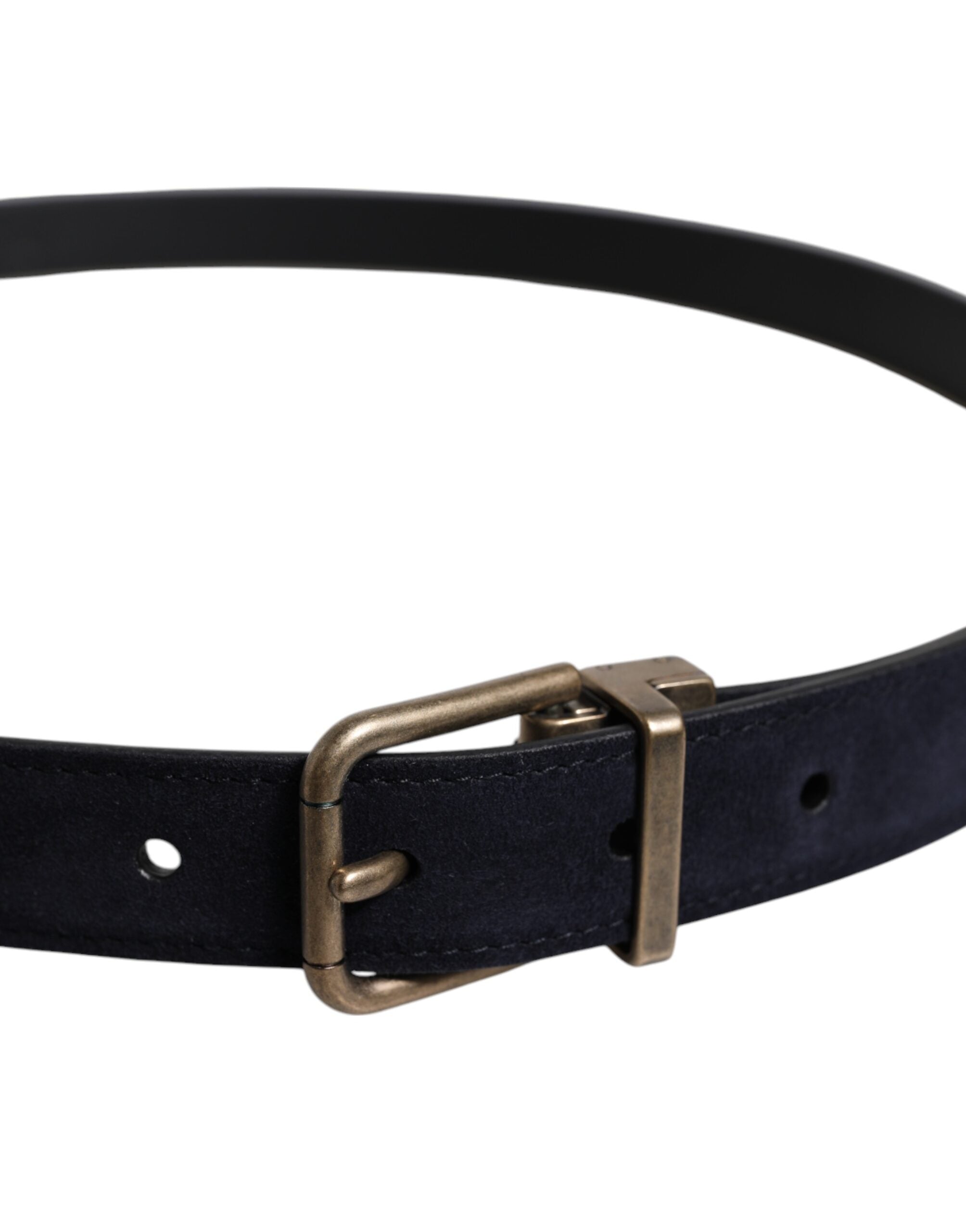 Black Goat Leather Metal Buckle Classic Belt - ventzia