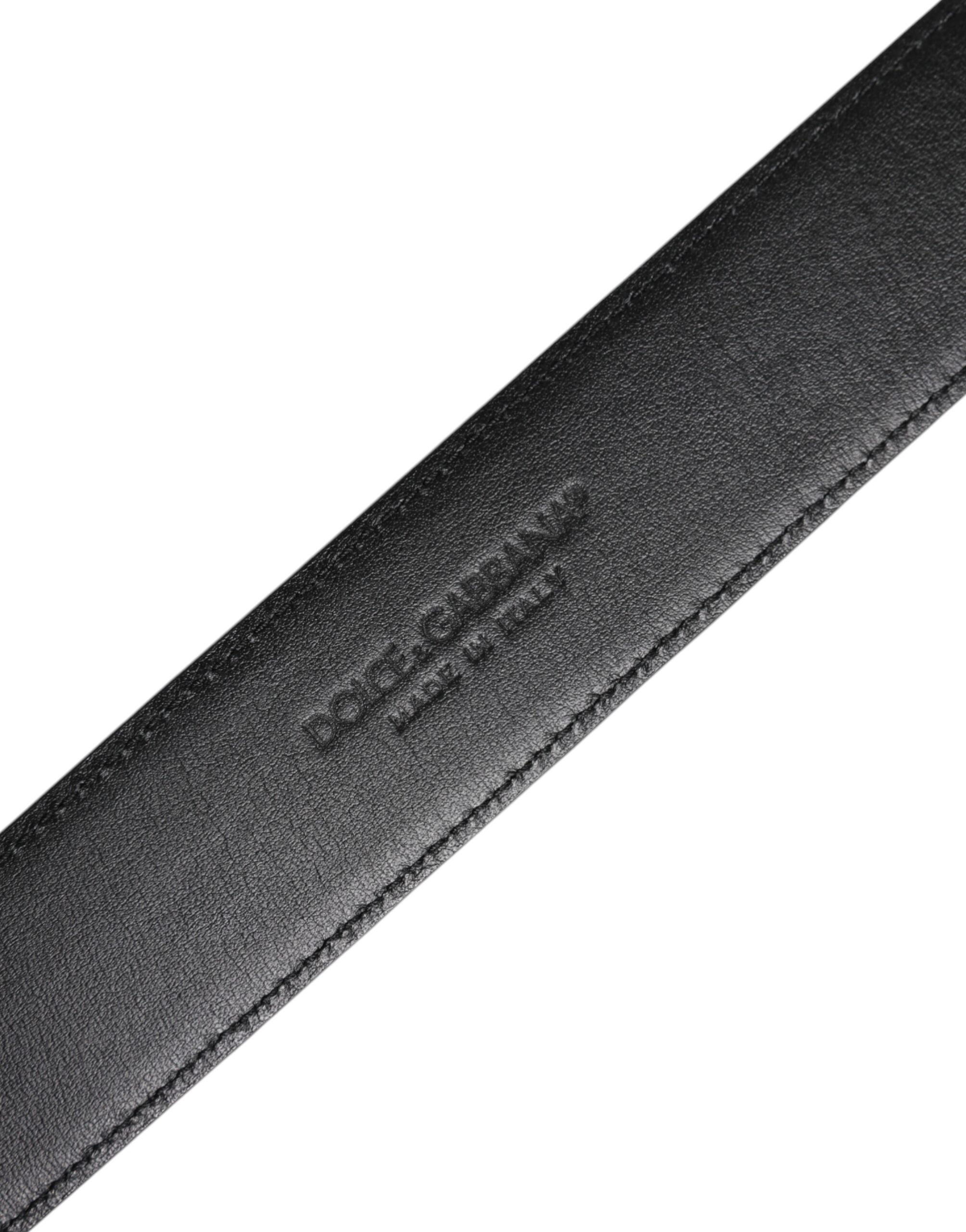 Black Leather Metal Buckle Classic Belt - ventzia