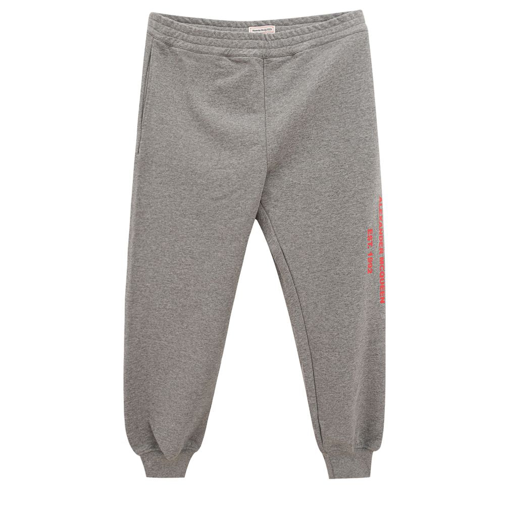 Chic Gray Cotton Blend Trousers - ventzia