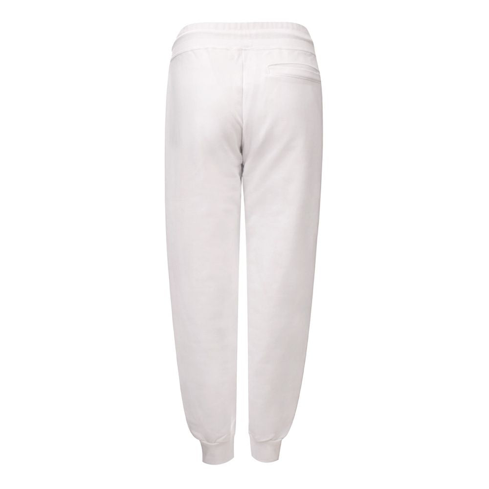 White Cotton Joggers Workout Pant - ventzia