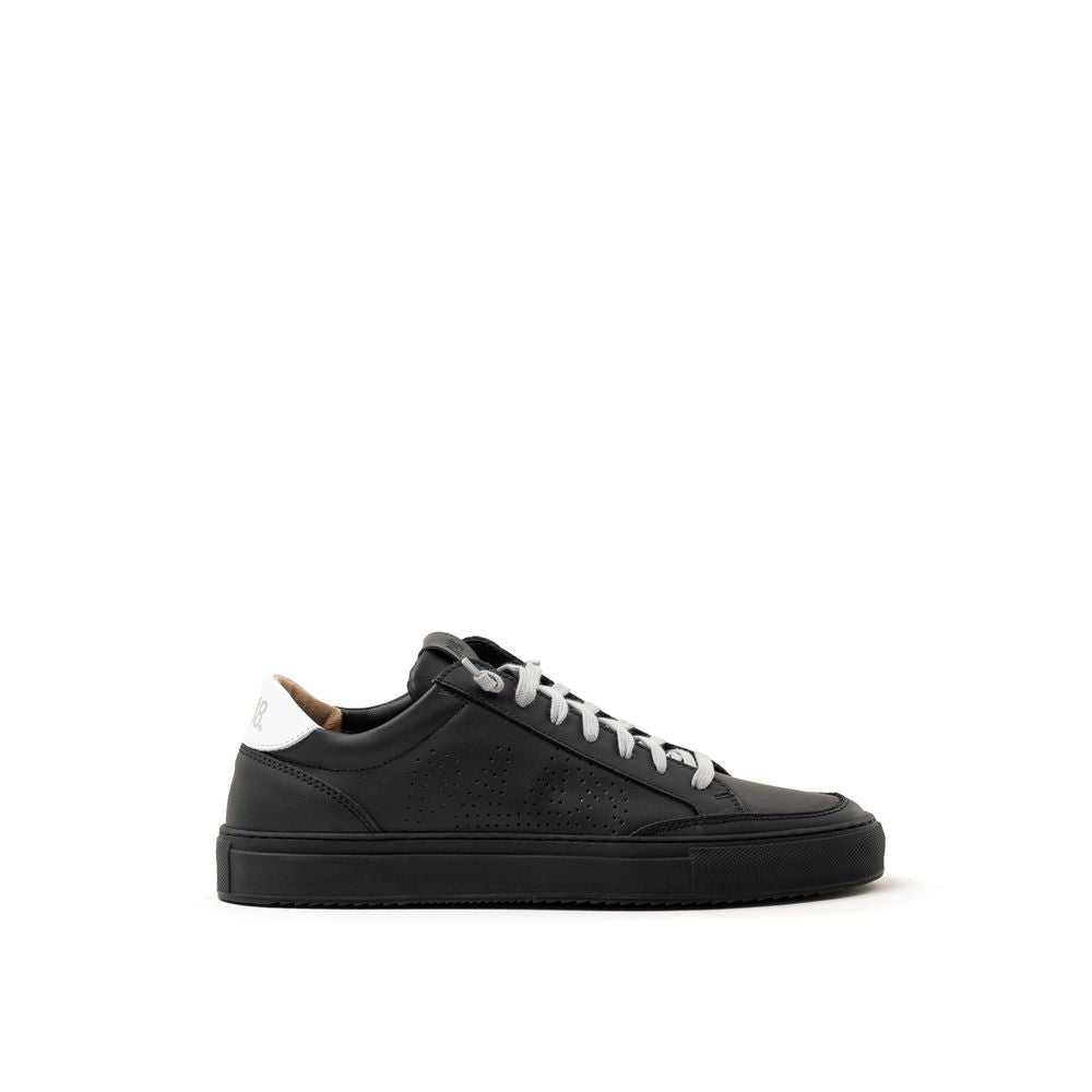 Black Leather Sneaker - ventzia