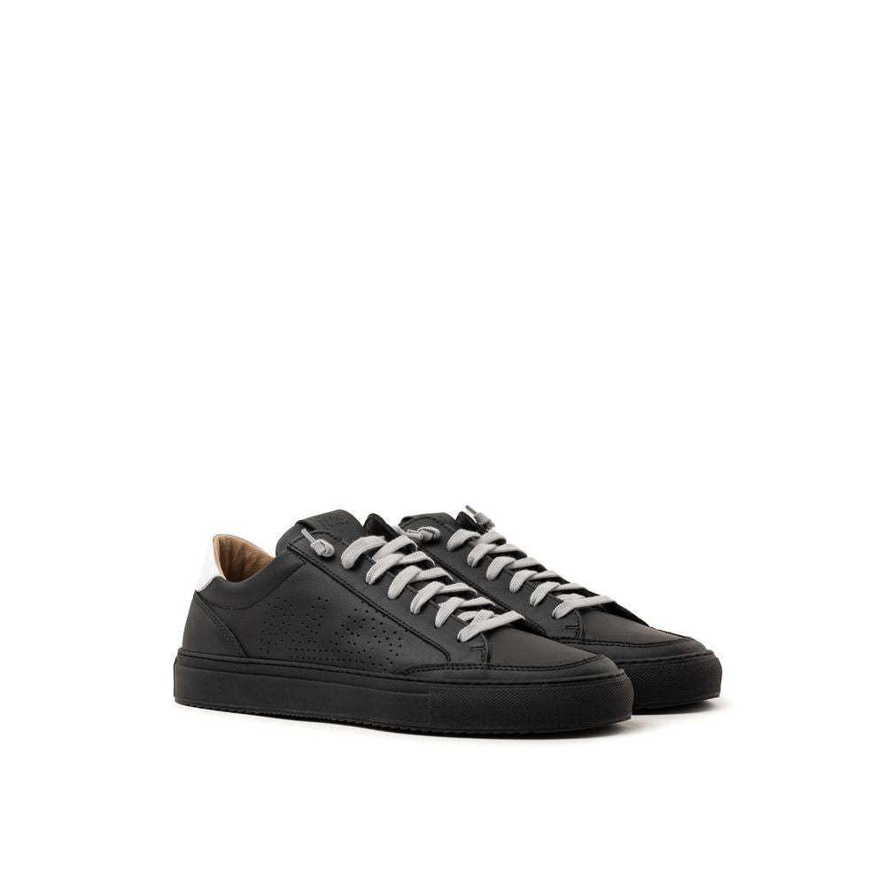 Black Leather Sneaker - ventzia